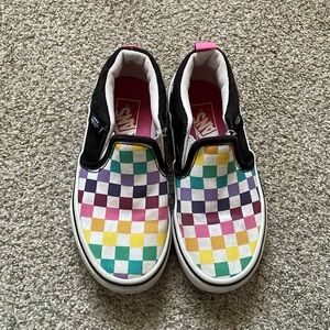 Checkered rainbow Vans